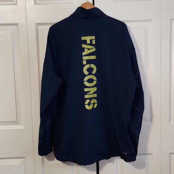Adidas Atlanta Falcons Men's Navy Blue Jacket Size LG Climalite Pullover Pockets - Picture 2 of 13
